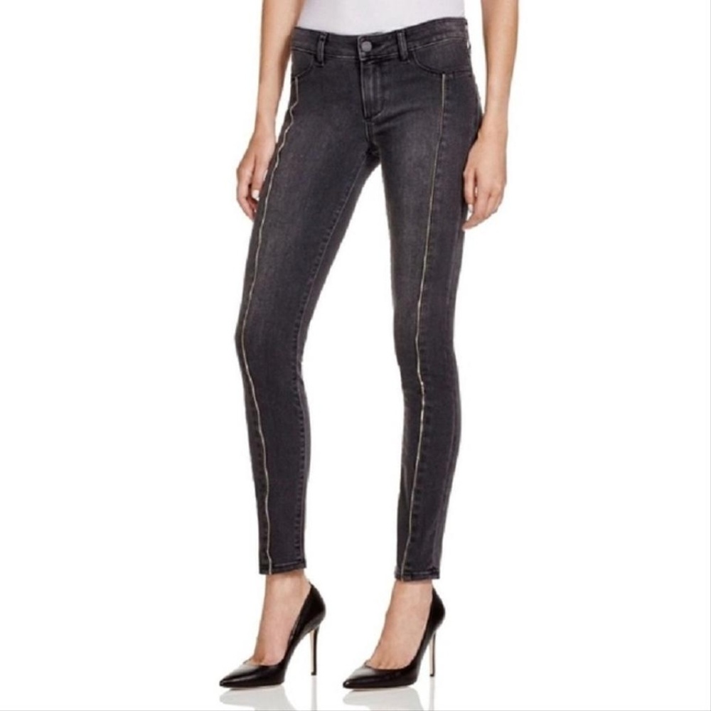 PAIGE Denim Trixie Luxe Grey Zip Skinny Jeans 28